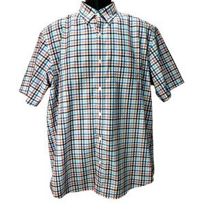 L.L. Bean Men's Plaid Traditional-Fit Plaid Short Sleeve Shirt Large